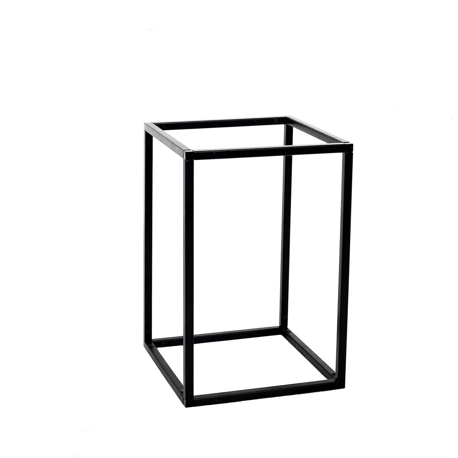 2-Pack Rectangular Matte Black Metal Wedding Flower Stand 12" Geometric Column Frame - Stylish Floral Display for Tablescapes - Image 8