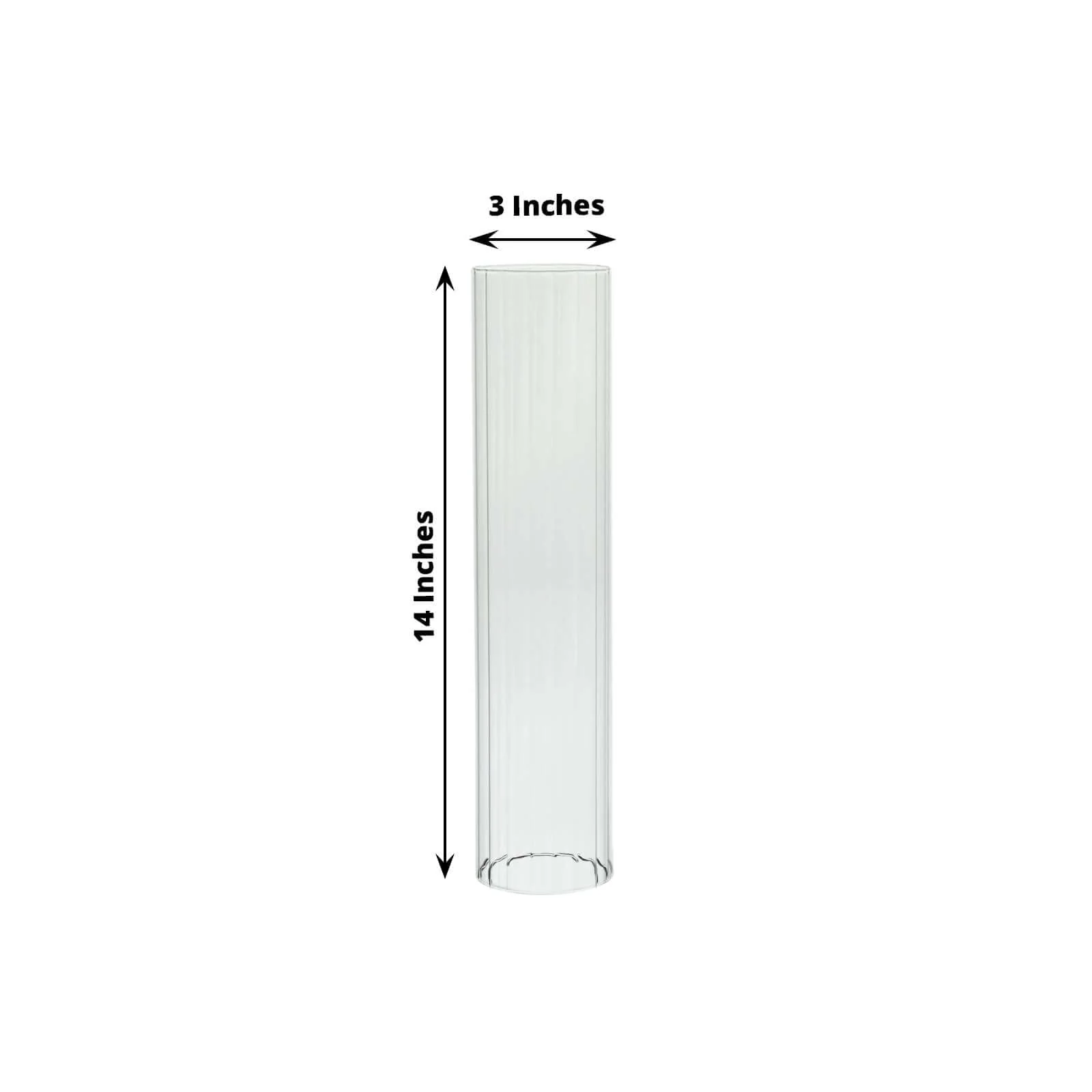 2-Pack Ribbed Glass Candelabra Shades Open End Hurricane Design 14" Clear - Sleek Table Centerpiece for Stylish Decor - Image 3