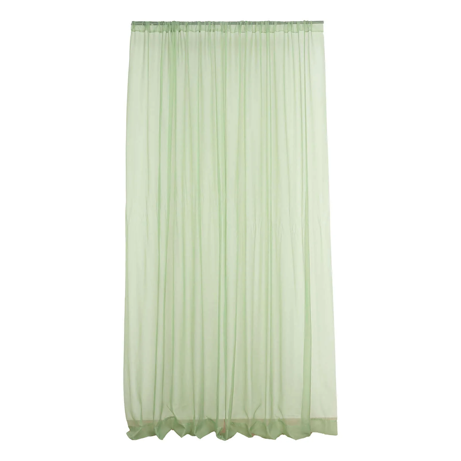 2 Pack 5ftx10ft Sage Green Chiffon Backdrop Drape Curtains, Durable Flame Resistant Sheer Organza Event Divider Panels With Rod Pockets - Image 6