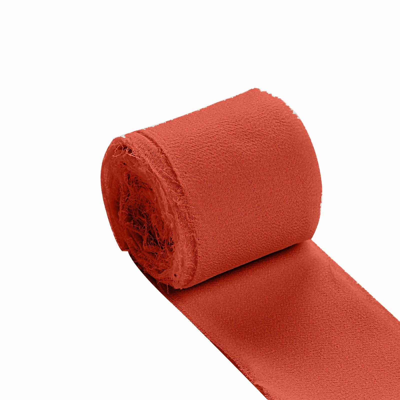 2 Pack Terracotta (Rust) Silk-Like Chiffon Ribbon Roll, DIY Wedding Bouquet Linen Wrap 6yds - Image 3