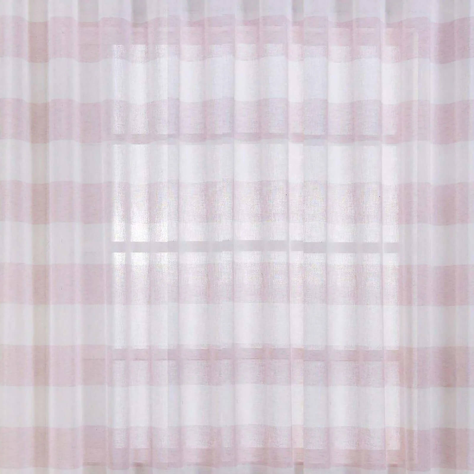 2 Pack White Blush Cabana Print Faux Linen Curtain Panels With Chrome Grommet 52"x84" - Image 9