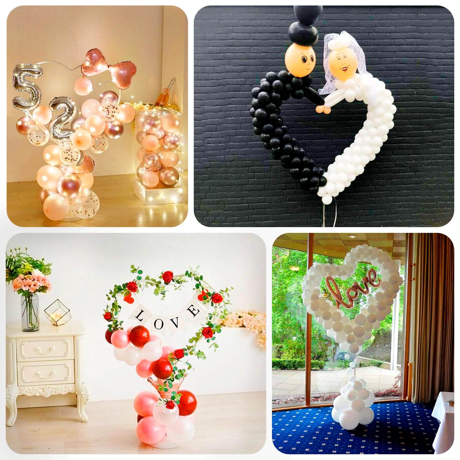 2 Pack White Heart Shaped Plastic Balloon Arch Stand Kit, Balloon Holder Column with Round Water Fillable Base - 5ft - Image 5