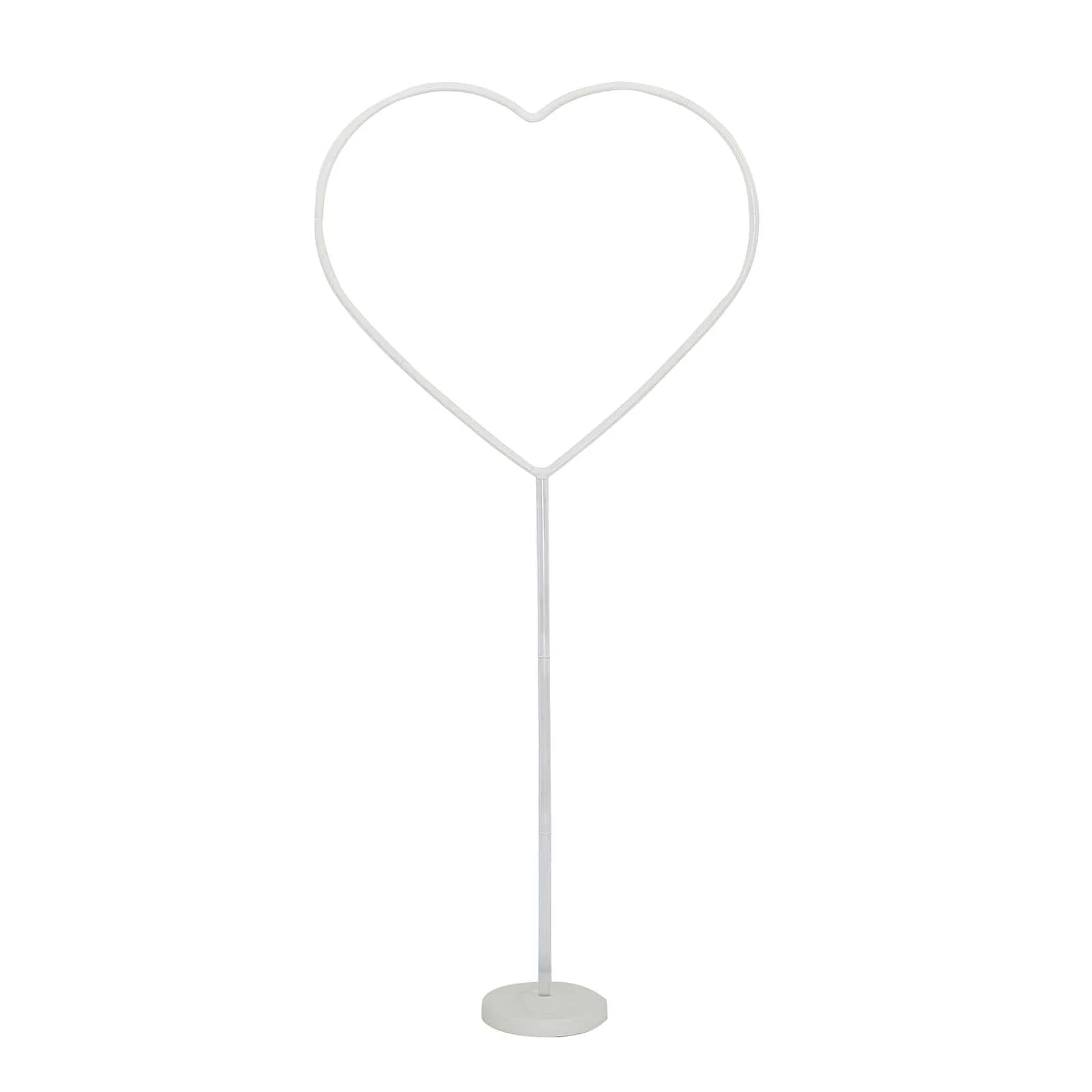 2 Pack White Heart Shaped Plastic Balloon Arch Stand Kit, Balloon Holder Column with Round Water Fillable Base - 5ft - Image 7