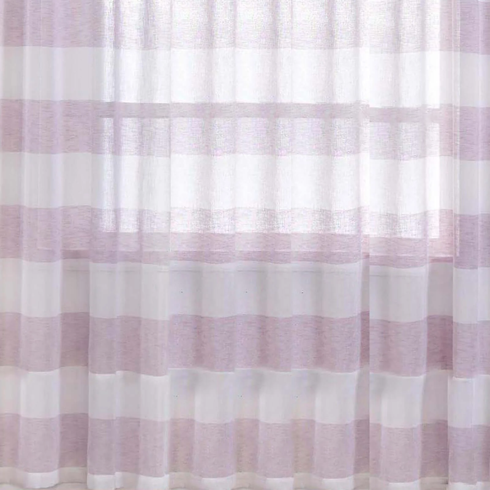 2 Pack White/Lavender Lilac Cabana Print Faux Linen Curtain Panels With Chrome Grommet 52"x108" - Image 10