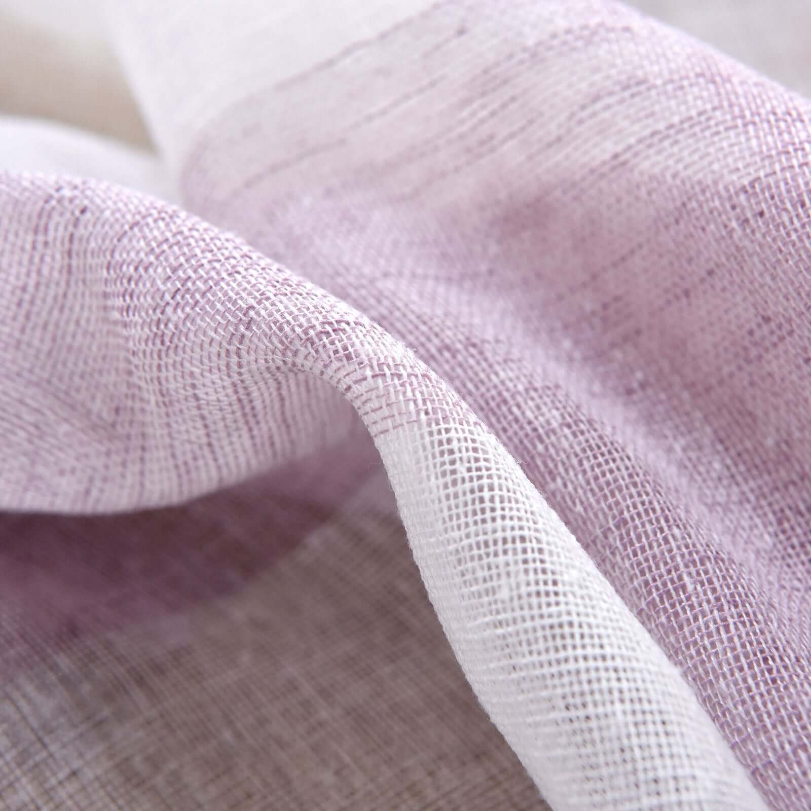 2 Pack White/Lavender Lilac Cabana Print Faux Linen Curtain Panels With Chrome Grommet 52"x108" - Image 8
