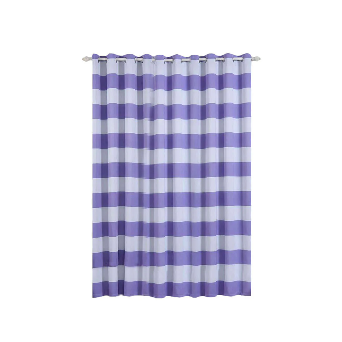 2 Pack White/Lavender Lilac Cabana Stripe Thermal Blackout Curtains With Chrome Grommet Window Treatment Panels 52"x96" - Image 7