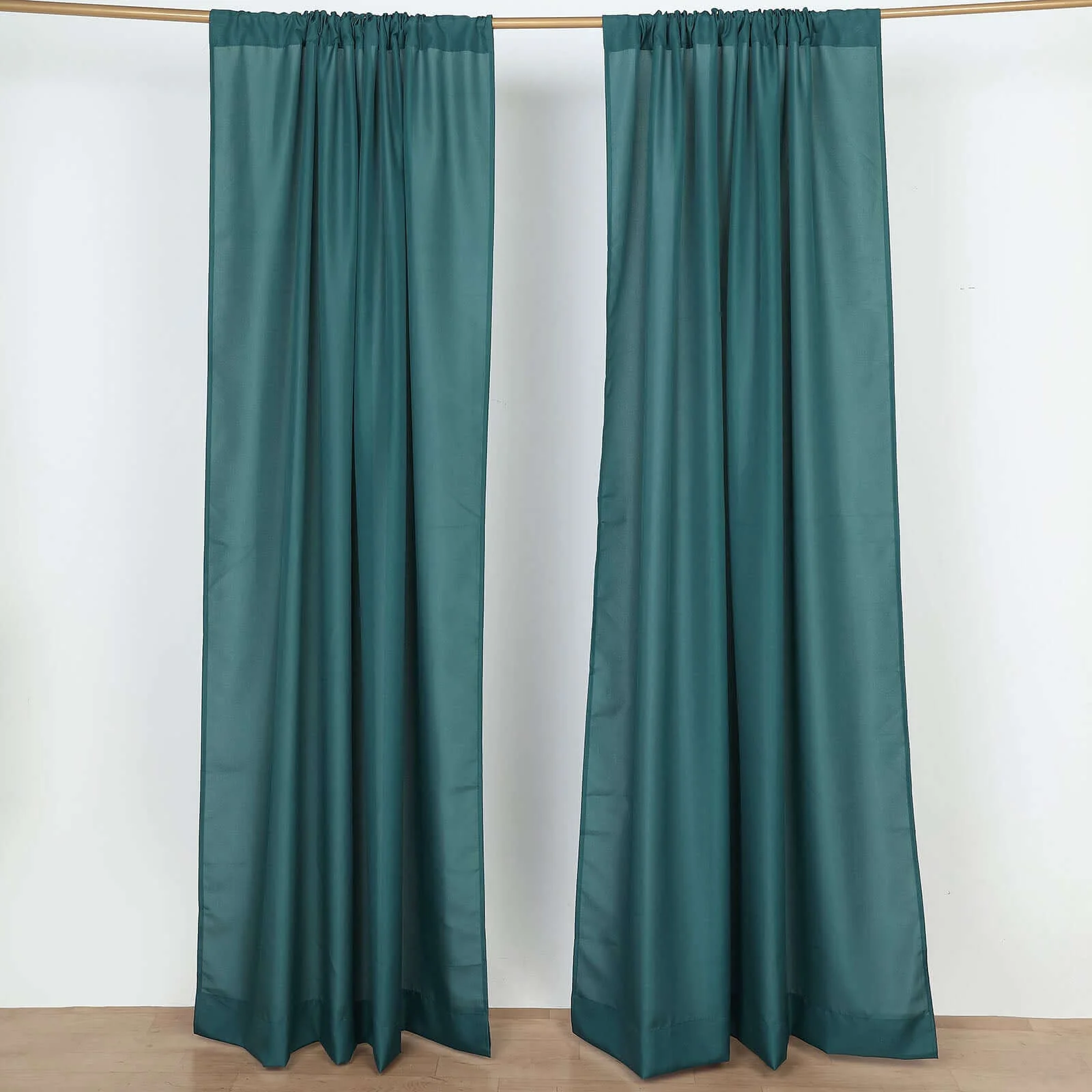 2 Pack 5ftx8ft Peacock Teal Polyester Backdrop Drape Curtains With Rod Pockets, Event Divider Panels 130GSM