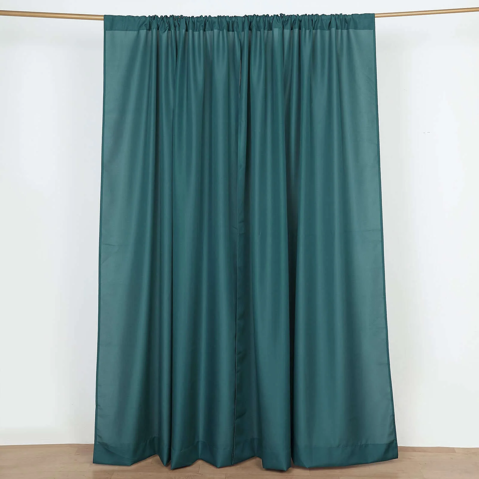 2 Pack 5ftx8ft Peacock Teal Polyester Backdrop Drape Curtains With Rod Pockets, Event Divider Panels 130GSM - Image 6