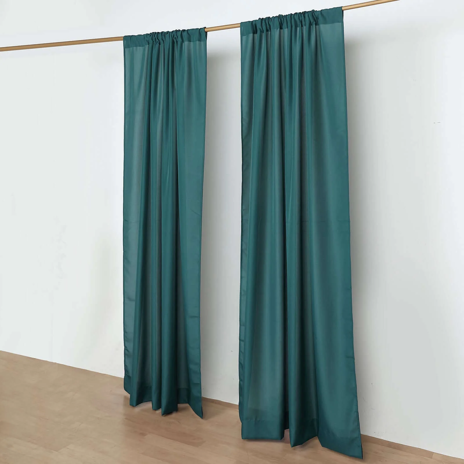 2 Pack 5ftx8ft Peacock Teal Polyester Backdrop Drape Curtains With Rod Pockets, Event Divider Panels 130GSM - Image 7