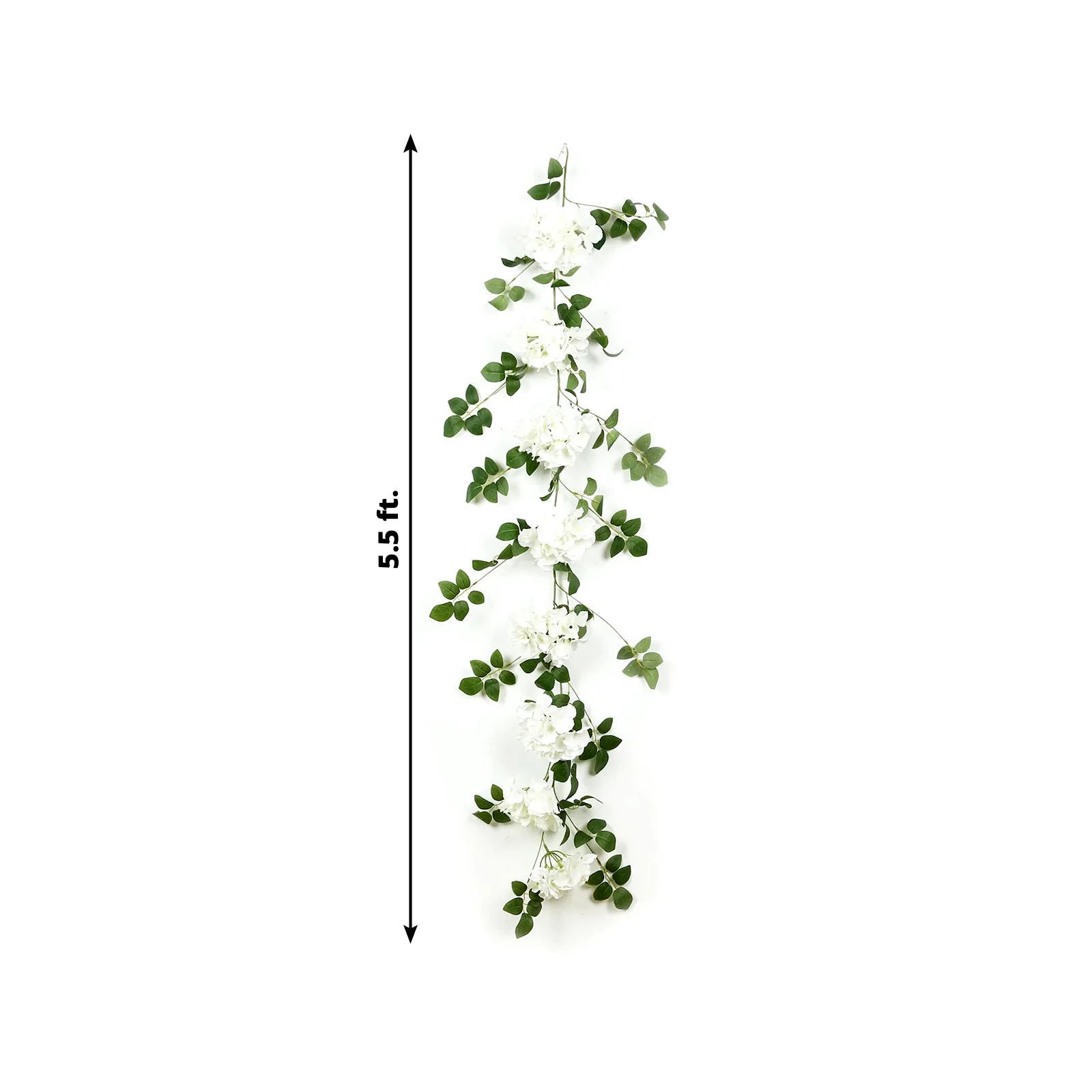 2-Pack Artificial Hydrangea Garland – 5.5ft Ivory Silk Flower Vine with Greenery - Image 2