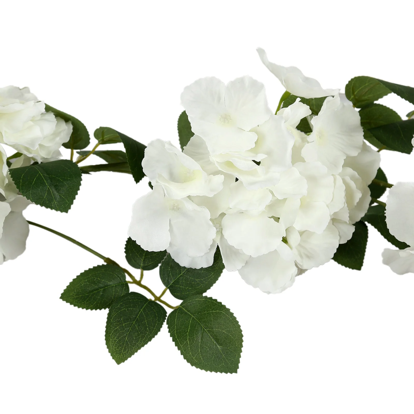 2-Pack Artificial Hydrangea Garland – 5.5ft Ivory Silk Flower Vine with Greenery - Image 7