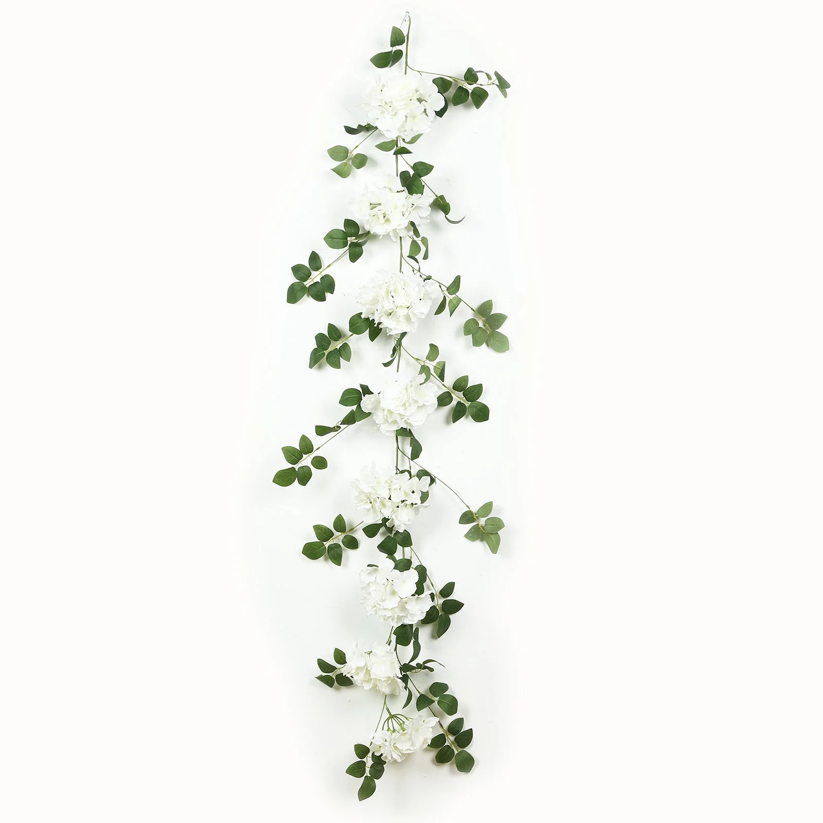 2-Pack Artificial Hydrangea Garland – 5.5ft Ivory Silk Flower Vine with Greenery - Image 8