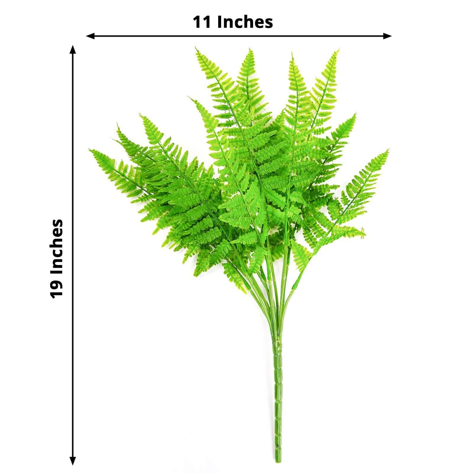 2 Stems Green Artificial Boston Fern Leaf Plant Indoor Faux Spray 19" - Image 3