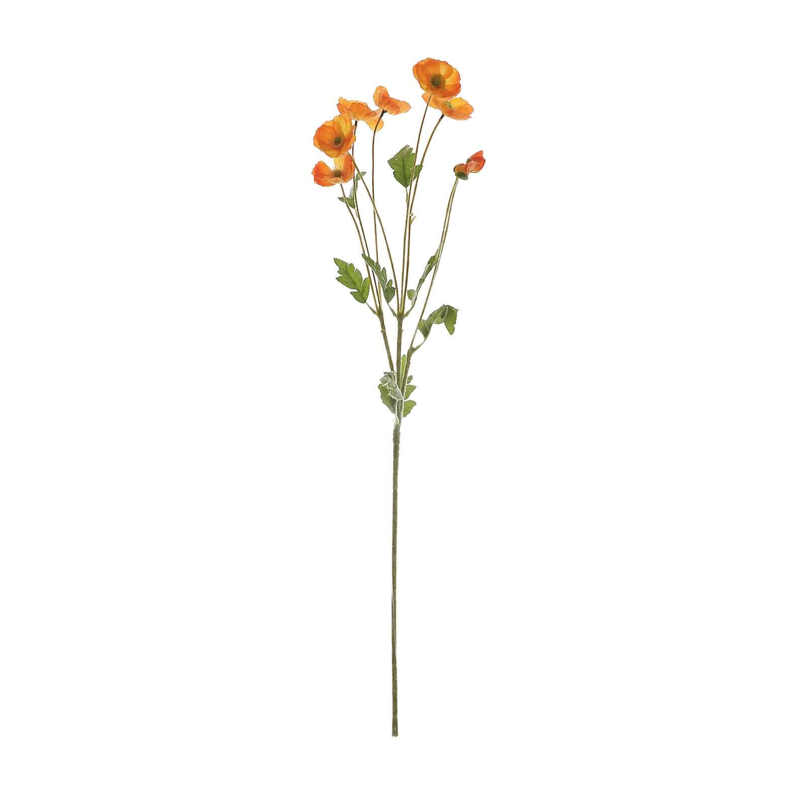 2 Stems Orange Artificial Silk Poppy Flower Bouquet Bushes 33" - Image 6