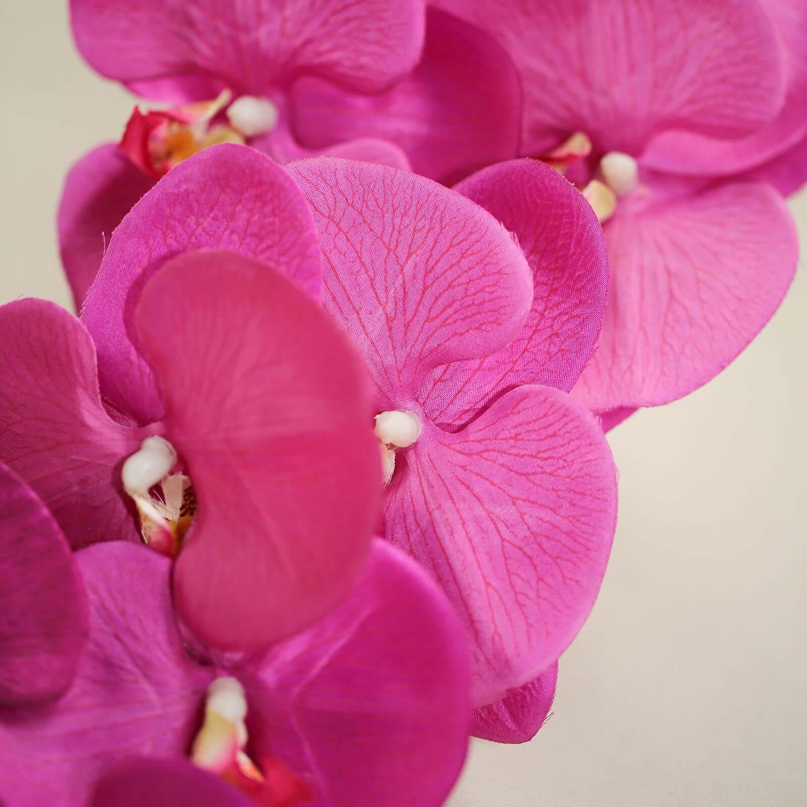 2 Stems Fuchsia Artificial Silk Orchid Flower Bouquets 40" Tall - Image 8