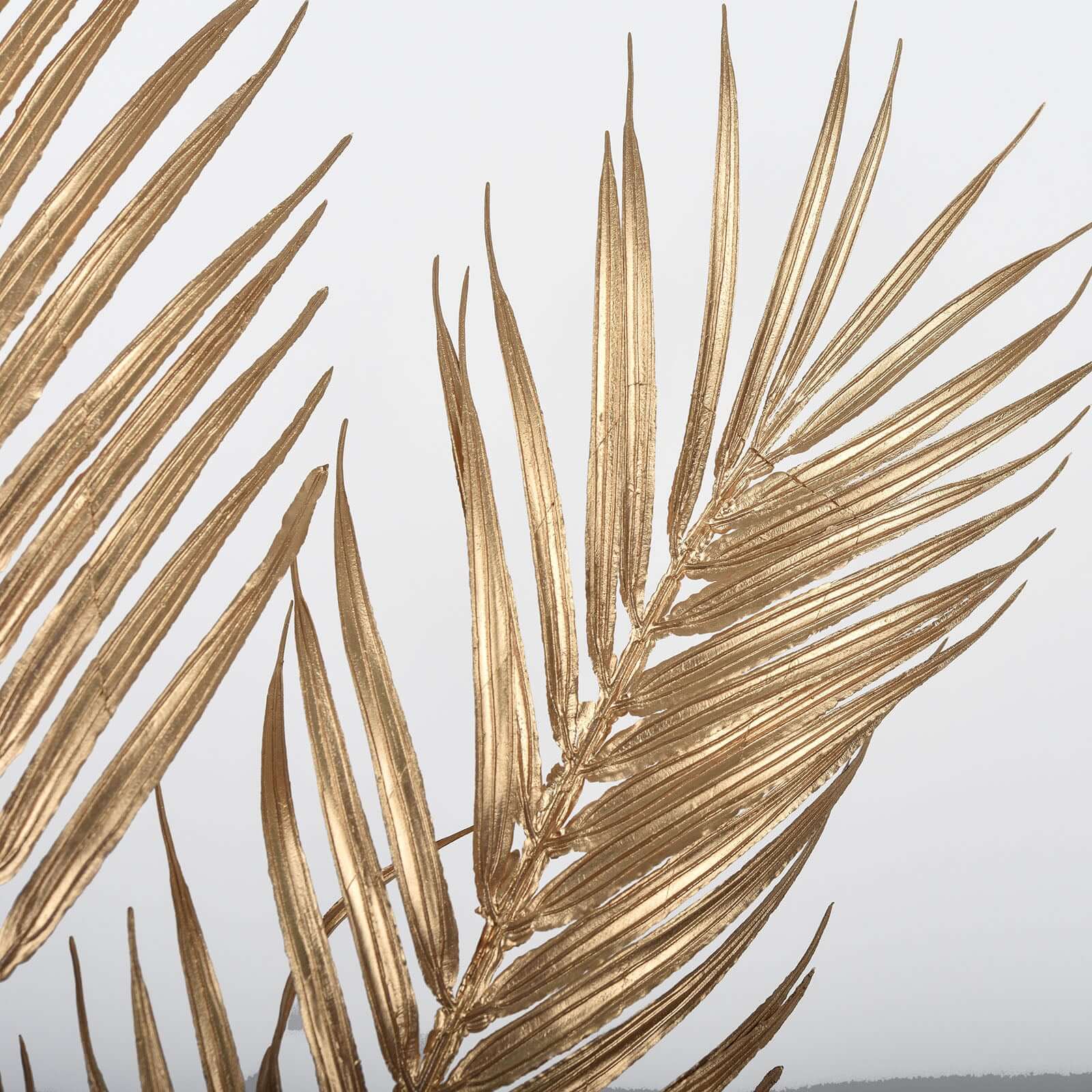 2 Stems Artificial Palm Leaf Branch 32" Metallic Gold Tropical & Stylish Faux Stems Vase Filler Floral Arrangement Accent - Image 9