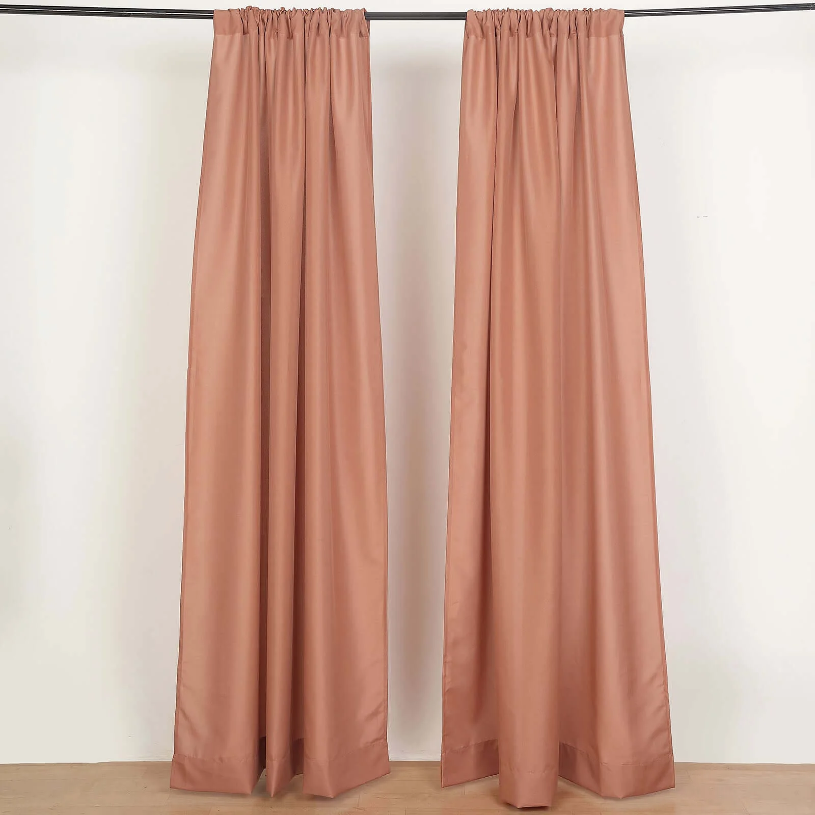 2 Pack 5ftx8ft Terracotta (Rust) Polyester Backdrop Drape Curtains With Rod Pockets, Event Divider Panels 130GSM - Image 7