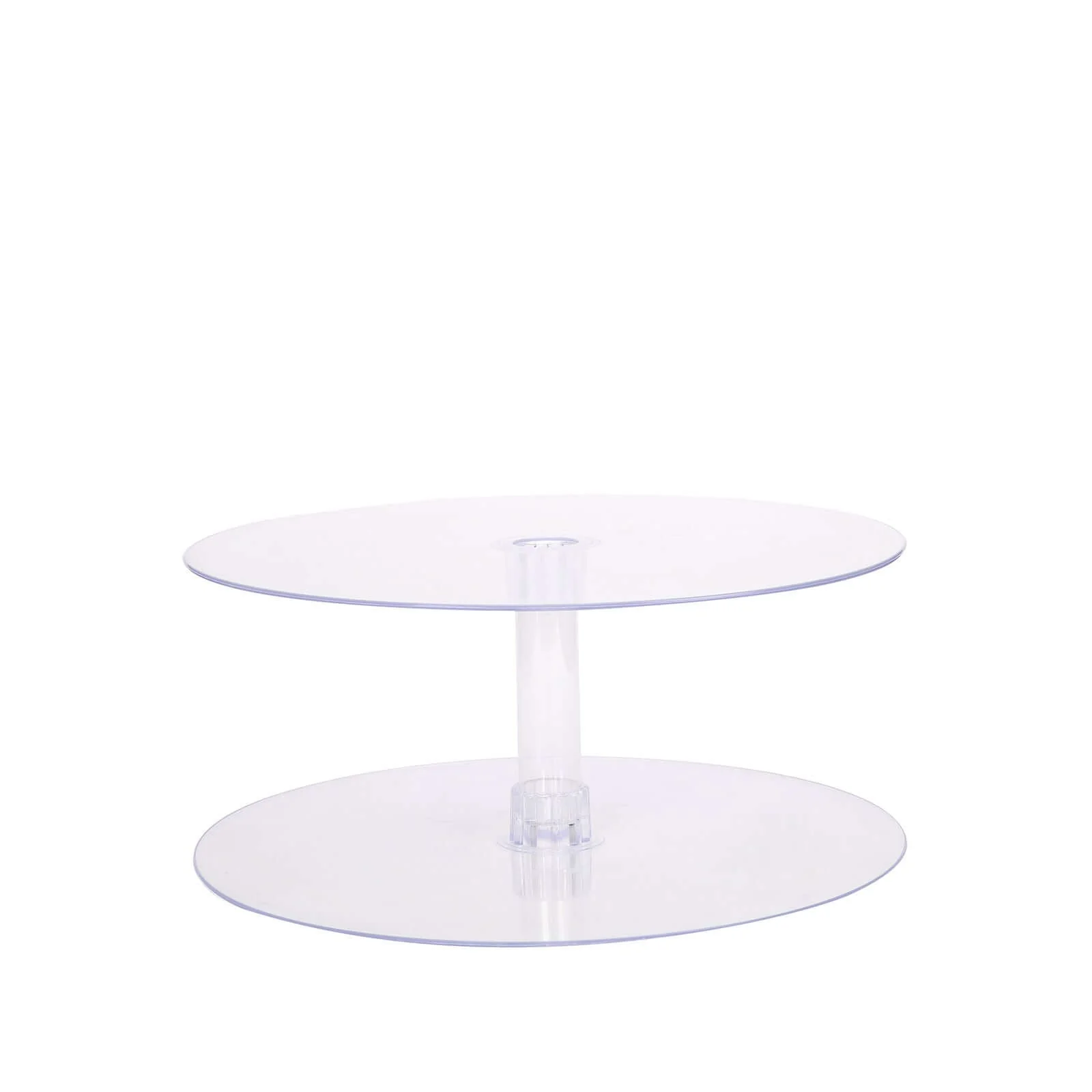 2-Tier Acrylic Round Cake Stand Set 18" Clear - Sleek Sturdy Cupcake Holder Dessert Display Pedestal for Stylish Pastry & Dessert Tables - Image 8
