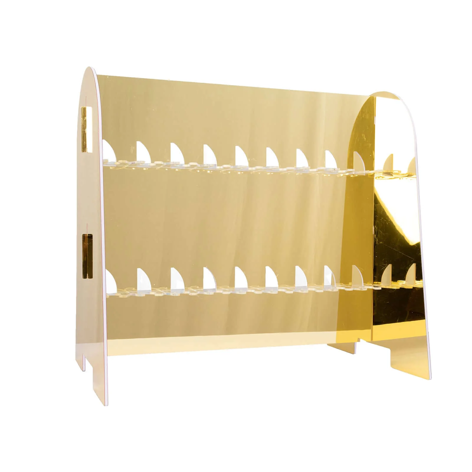 2-Tier Champagne Glass Holder Display Stand Table Top 25" in Gold Mirror Finish with 18 Hooks, Stylish Stemware Rack Cocktail Drink Holder for DIY Bars & Celebrations - Image 17