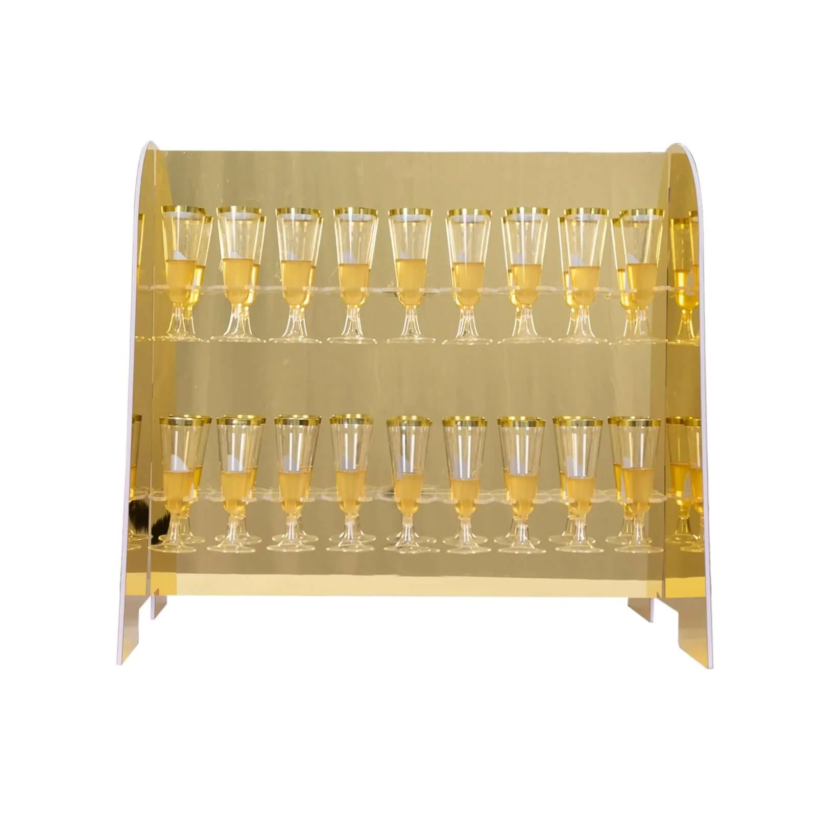 2-Tier Champagne Glass Holder Display Stand Table Top 25" in Gold Mirror Finish with 18 Hooks, Stylish Stemware Rack Cocktail Drink Holder for DIY Bars & Celebrations - Image 8