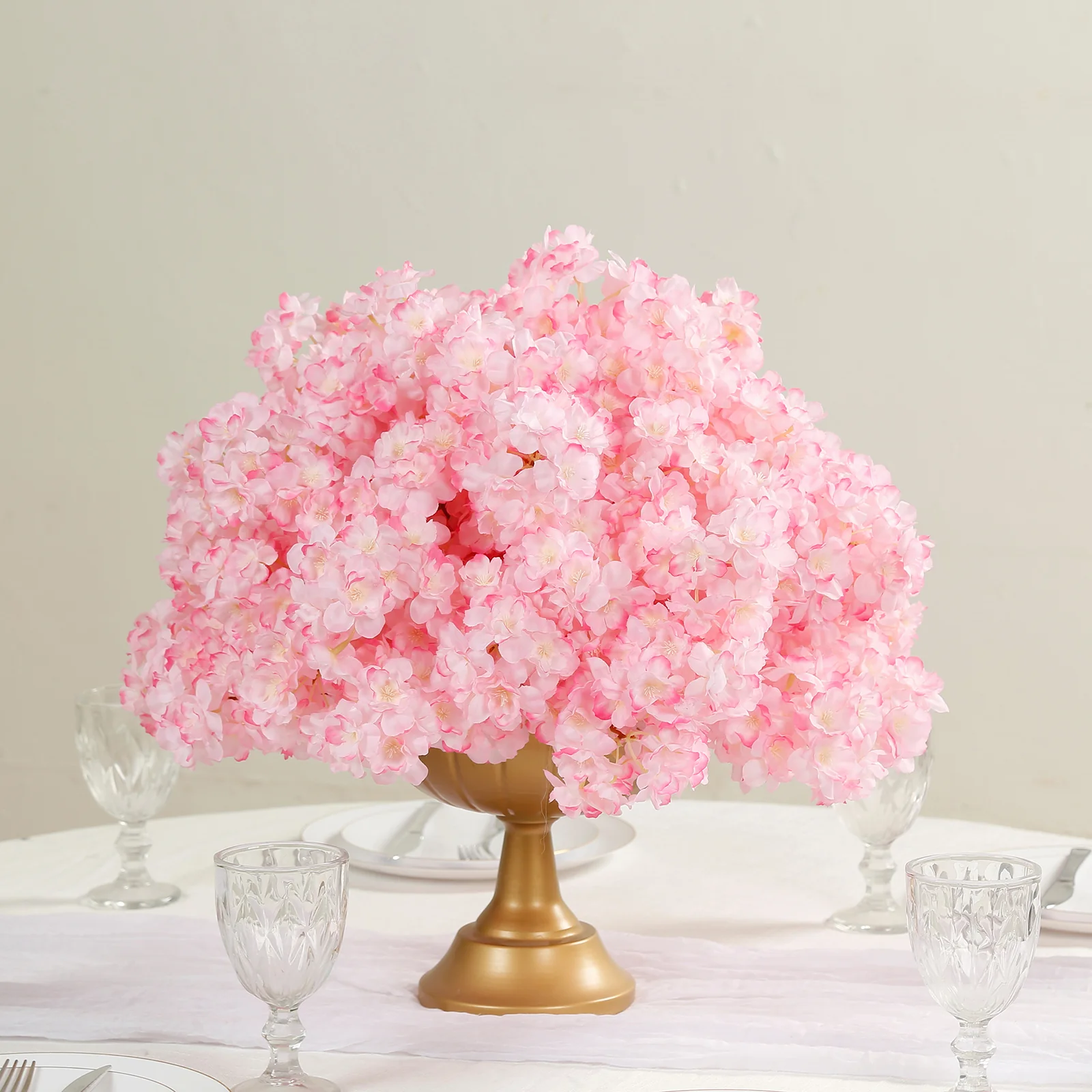 Pre-Arranged Artificial Cherry Blossom Wedding Centerpiece, 20" Blush Silk Flower Ball Arrangement for Event & Table Décor - Image 7