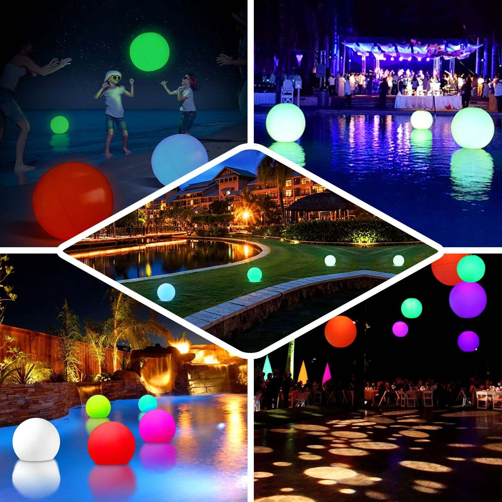 Inflatable Outdoor Garden Light Up Ball, Floating Pool Glow Ball With Remote - 13 RGB Colors and 3 Color Modes 20" - Image 5