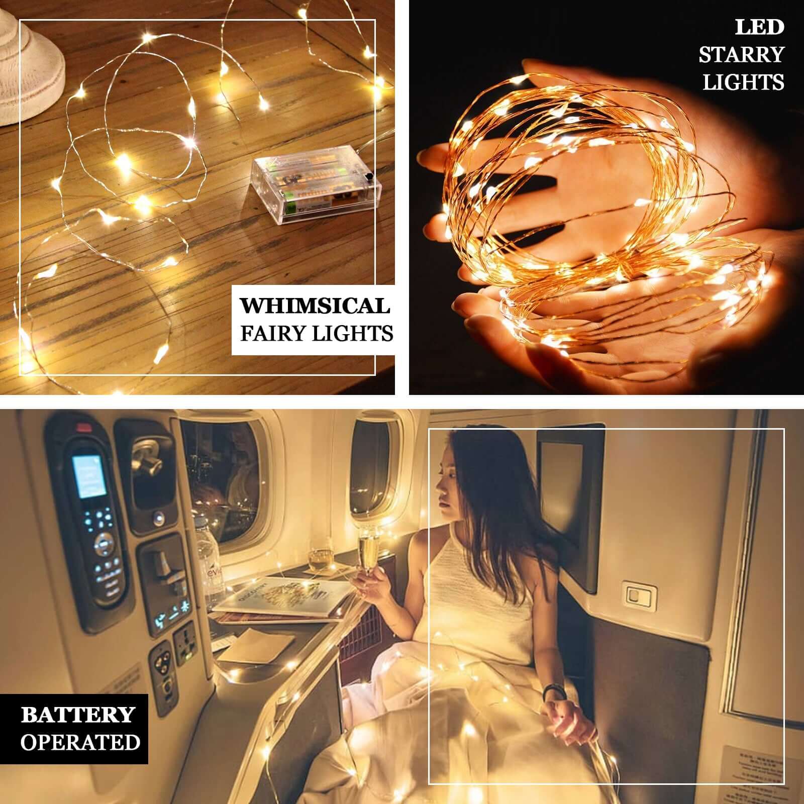 20 LED Starry Bright String Lights 90" Micro Fairy Lights Green - Battery Operated - Image 4