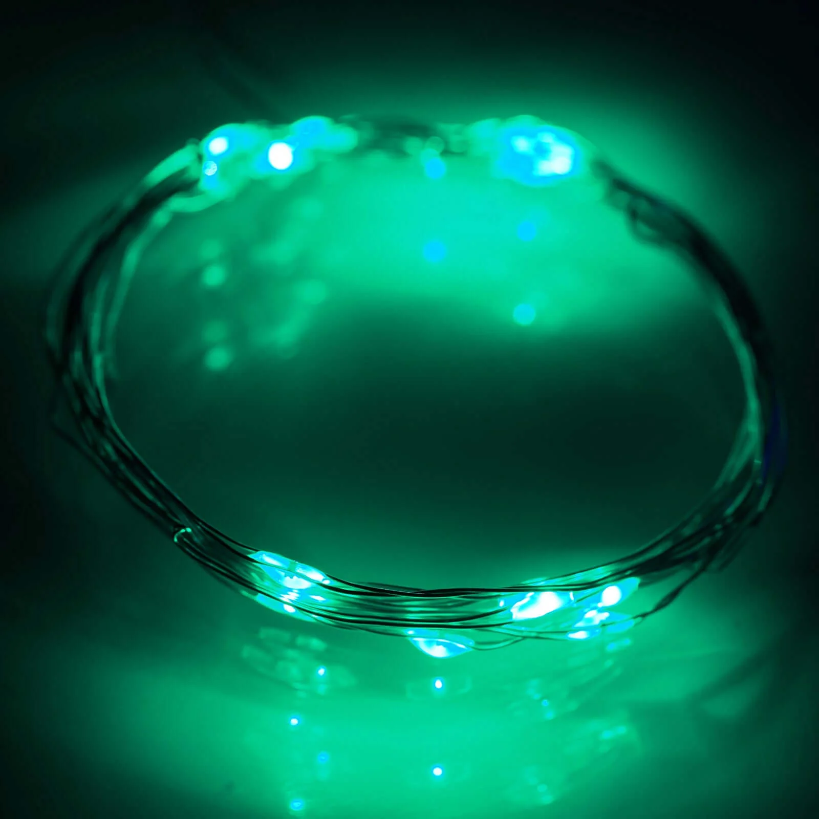 20 LED Starry Bright String Lights 90" Micro Fairy Lights Green - Battery Operated - Image 7