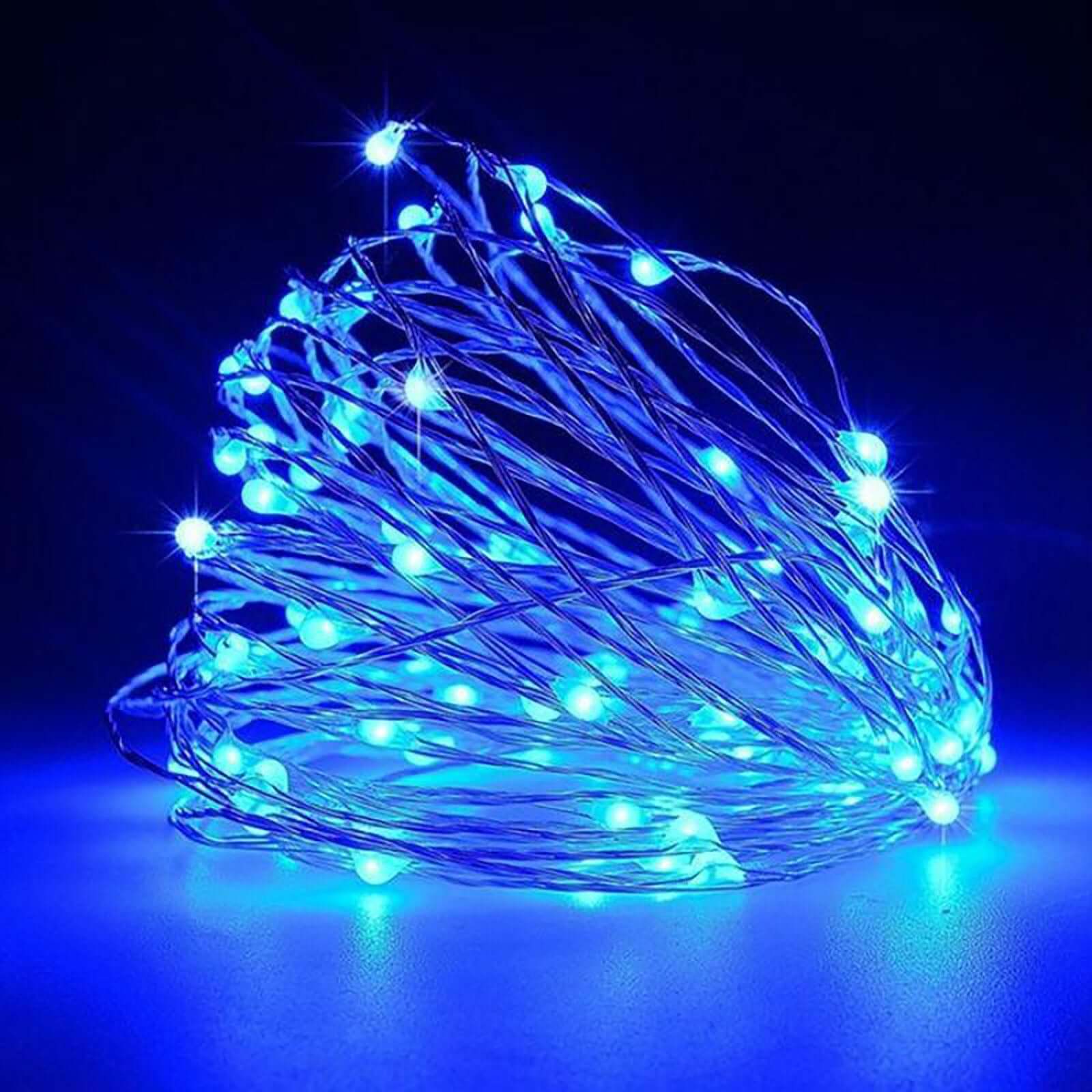 20 LED Starry Bright String Lights 90" Micro Fairy Lights Light Blue - Battery Operated - Image 2
