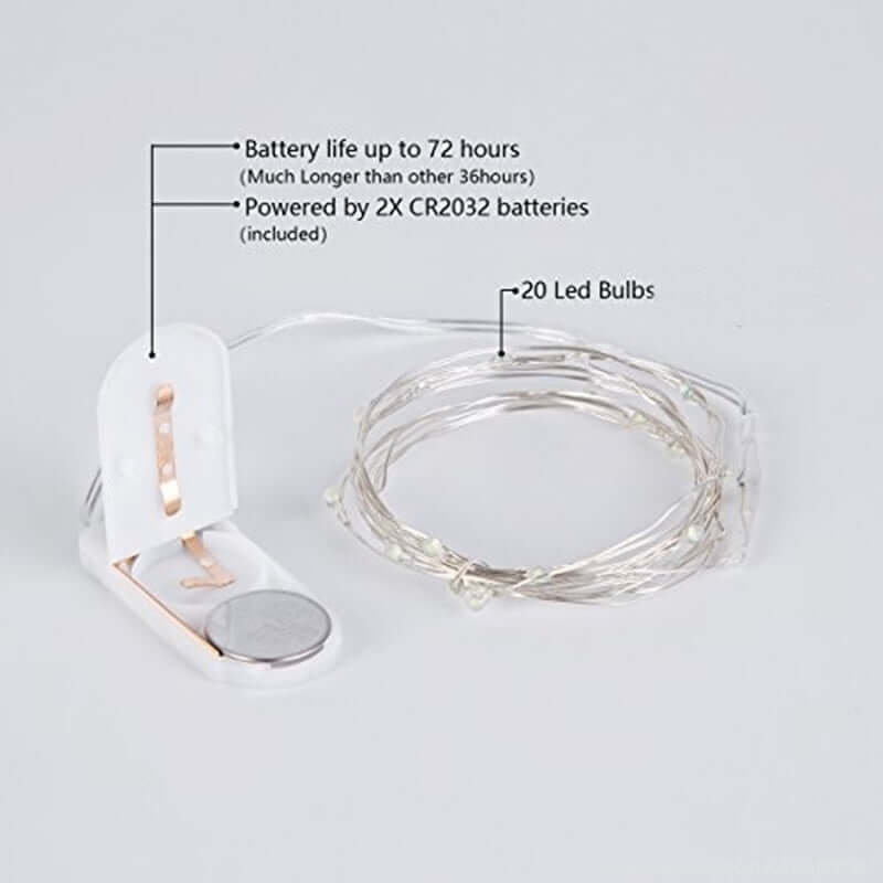 20 LED Starry Bright String Lights 90" Micro Fairy Lights Multicolor - Battery Operated - Image 3
