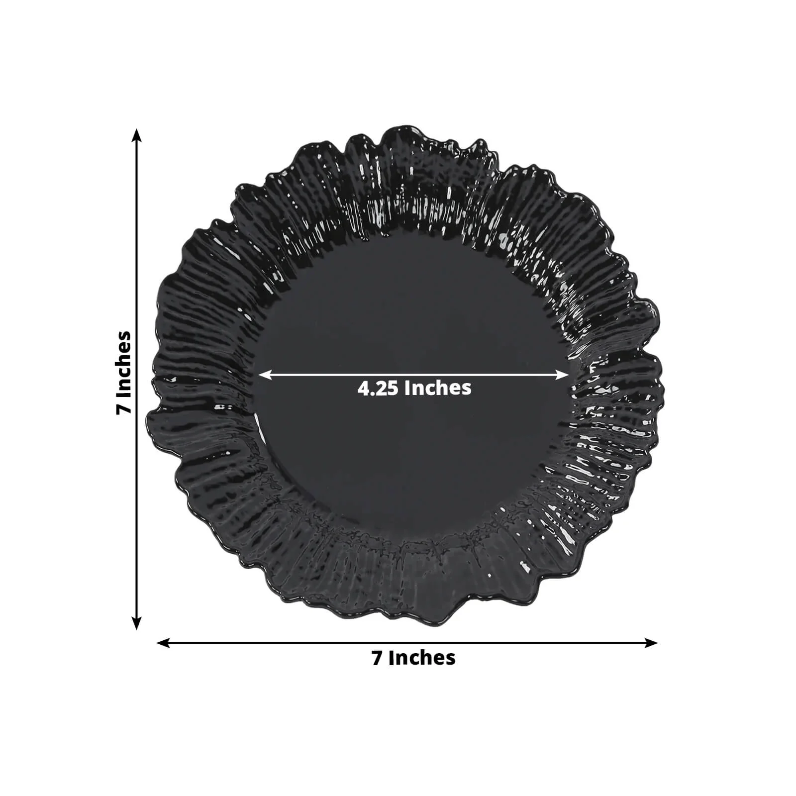 20-Pack Black Reef Design Plastic Plates – 7" Dessert & Appetizer Party Plates – Elegant Disposable Tableware - Image 2