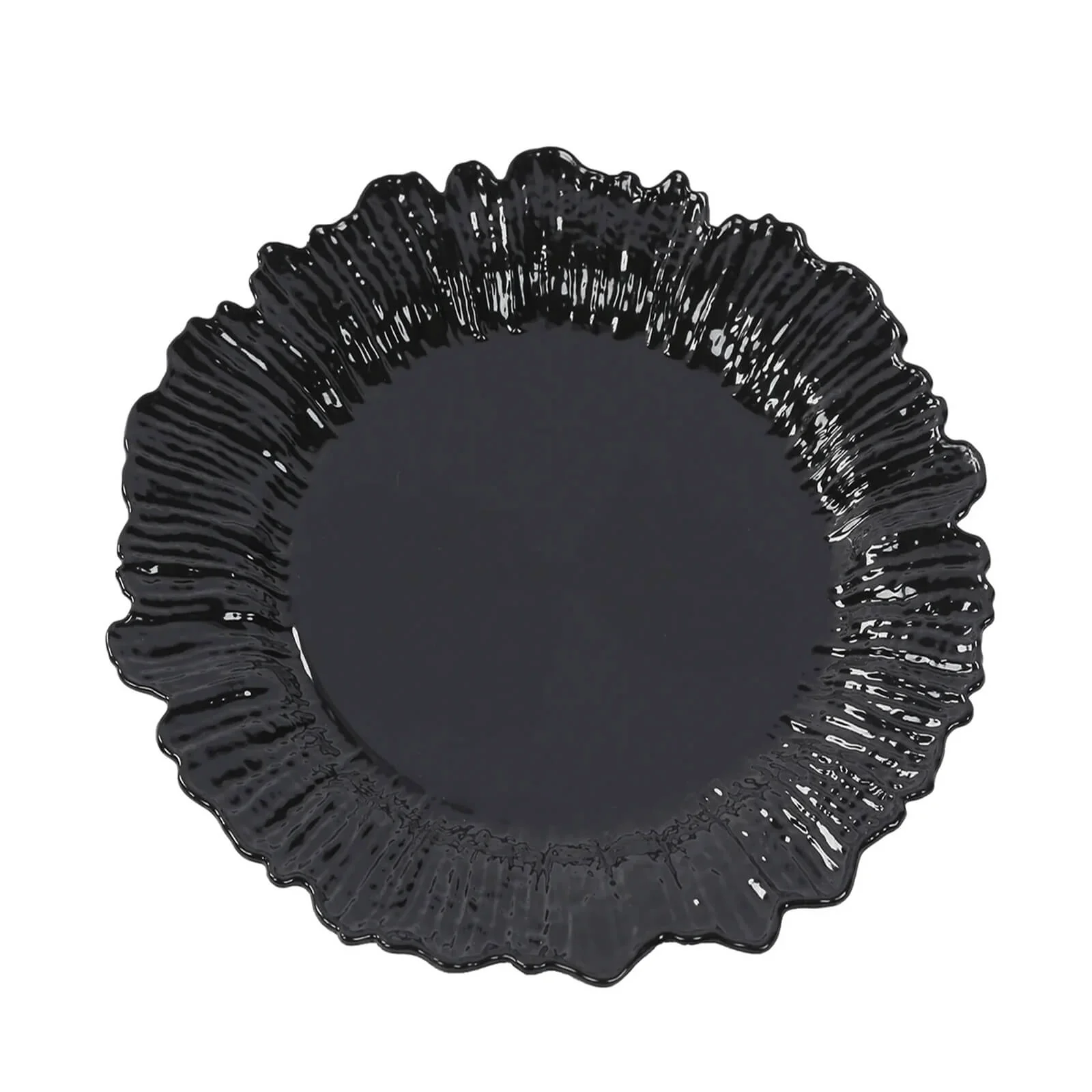 20-Pack Black Reef Design Plastic Plates – 10" Dinner Party Plates – Elegant Disposable Tableware - Image 2