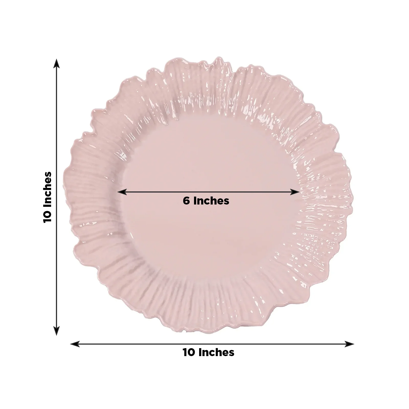 20-Pack Blush Reef Design Plastic Plates – 10" Dinner Party Plates – Elegant Disposable Tableware - Image 5