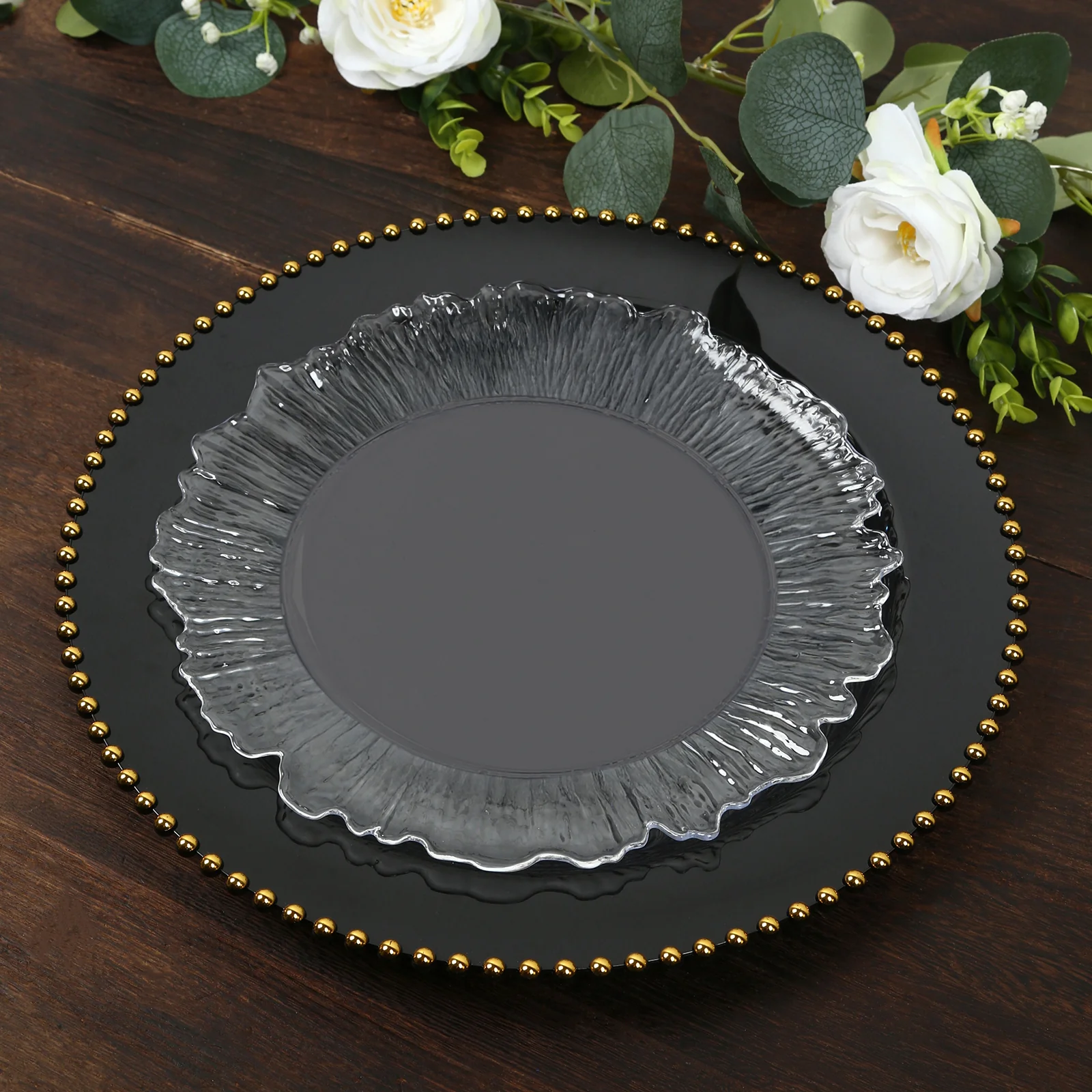 20-Pack Clear Reef Design Plastic Plates – 10" Dinner Party Plates – Elegant Disposable Tableware - Image 7