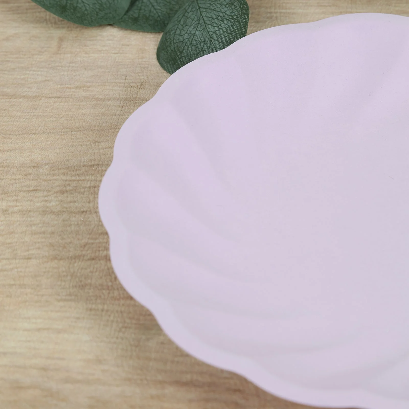 20 Pack Compostable Dinner Plates – 9" Lavender Lilac Swirl Scalloped Pastel Color Party Plates, Biodegradable Bamboo Tableware - Image 5