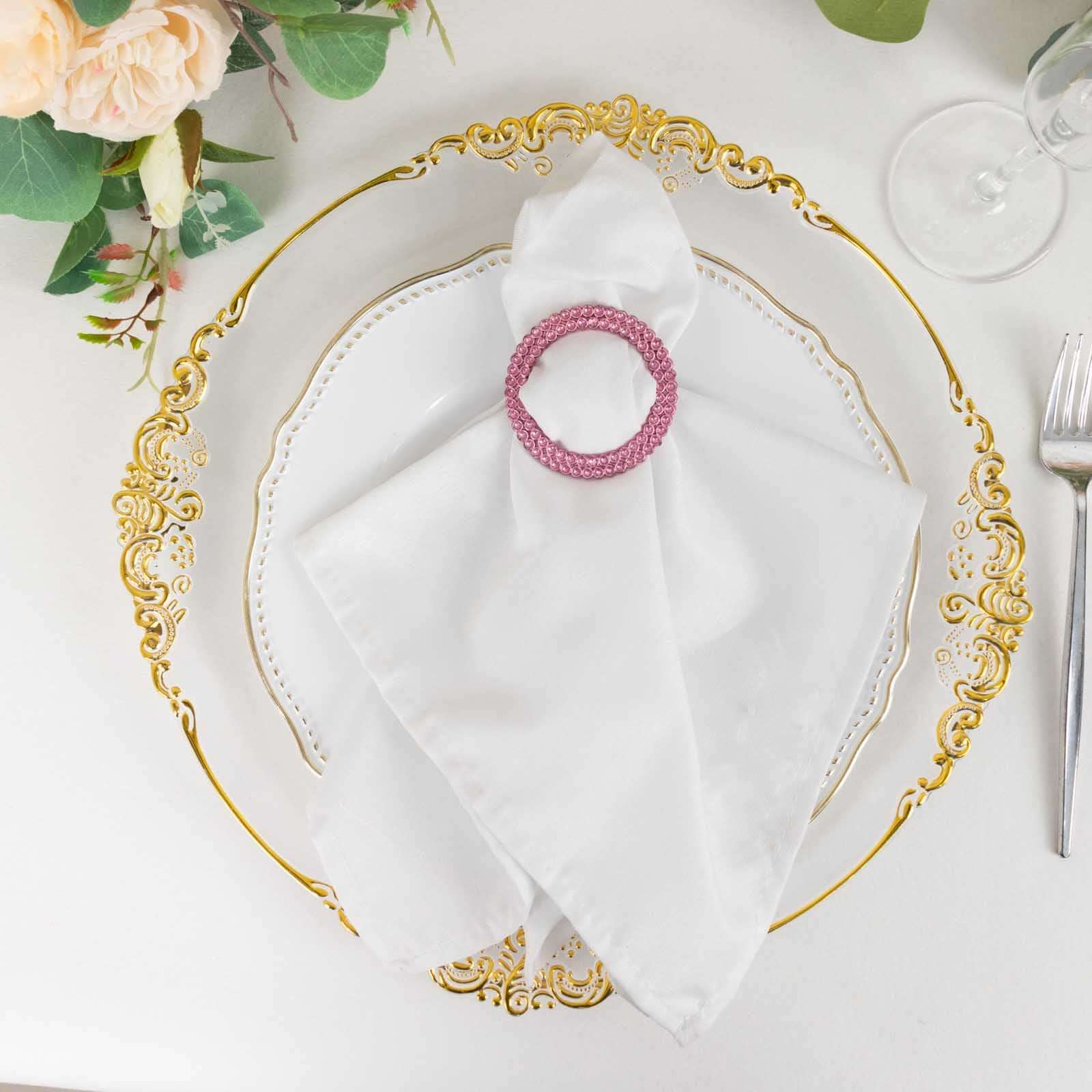 20 Pack Diamond Circle Chair Sash Band Buckle Pin 2.5" Pink - Rhinestone Napkin Rings - Image 7