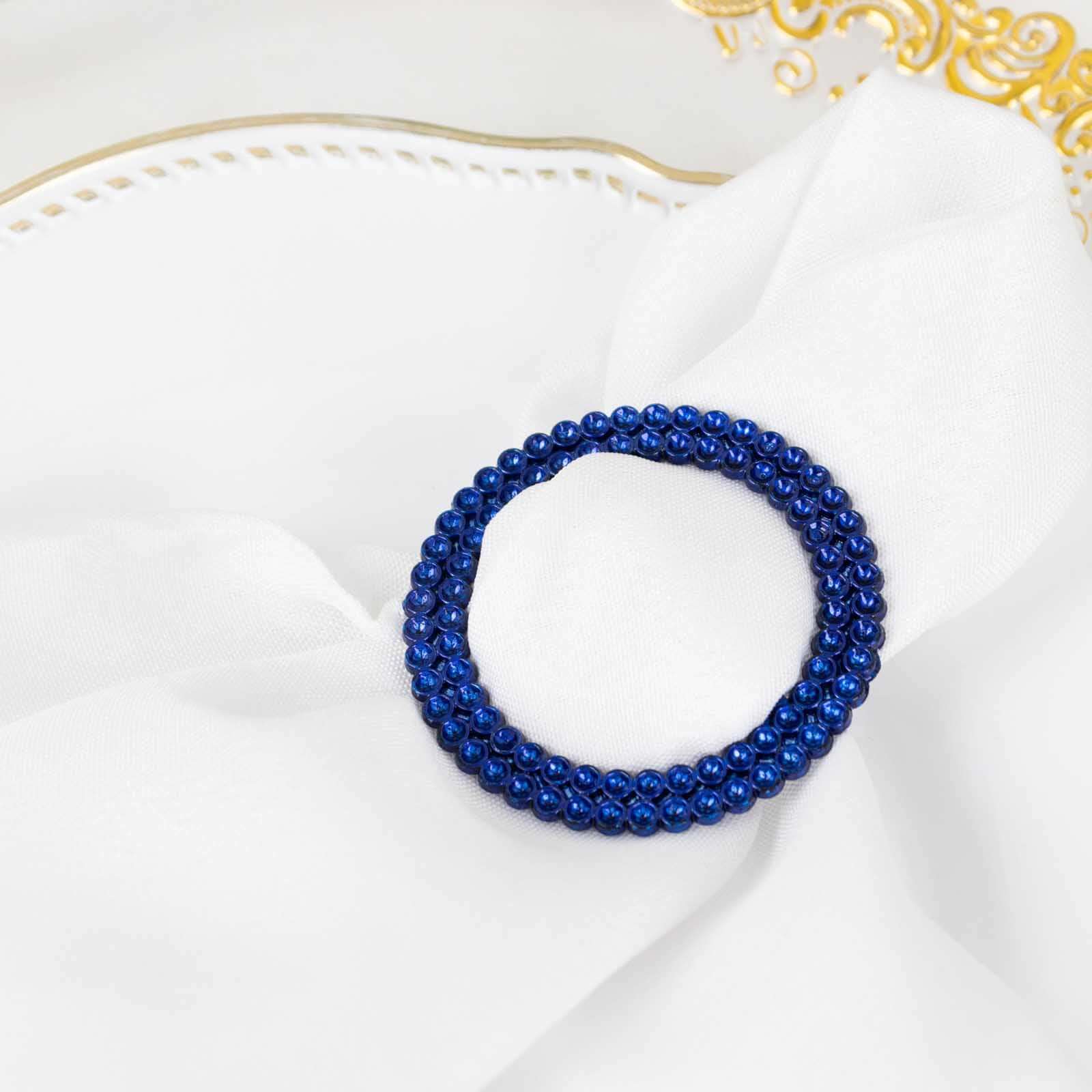 20 Pack Diamond Circle Chair Sash Band Buckle Pin 2.5" Royal Blue - Rhinestone Napkin Rings - Image 2