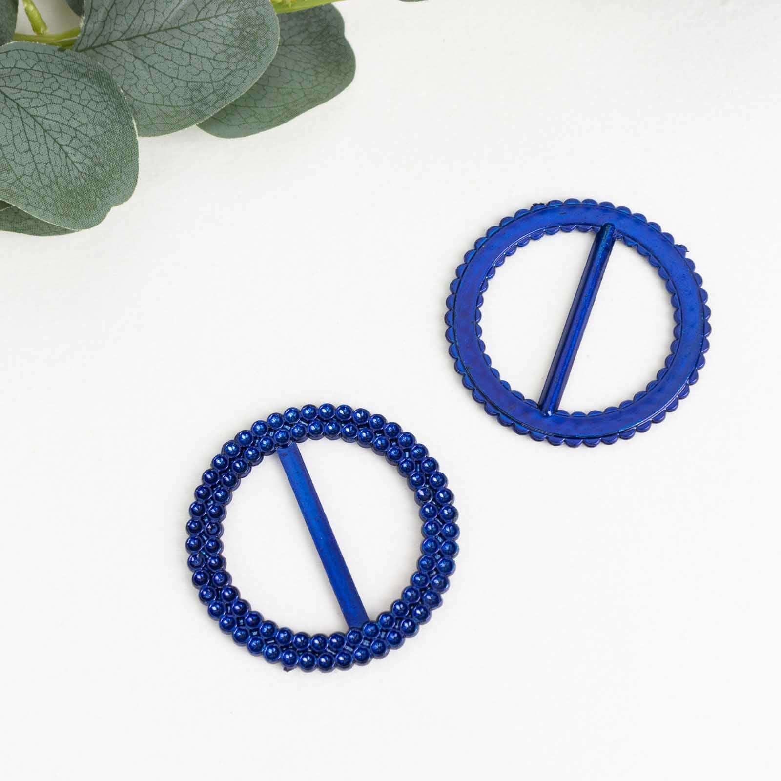 20 Pack Diamond Circle Chair Sash Band Buckle Pin 2.5" Royal Blue - Rhinestone Napkin Rings - Image 8
