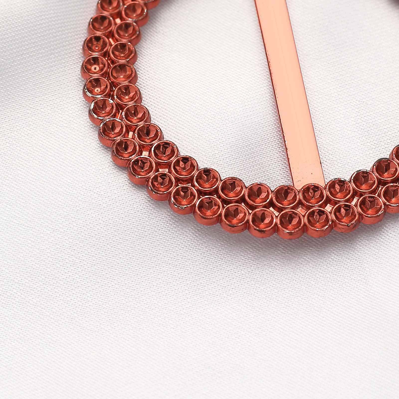 20 Pack Diamond Circle Chair Sash Band Buckle Pin 2.5" Terracotta (Rust) - Rhinestone Napkin Rings - Image 12