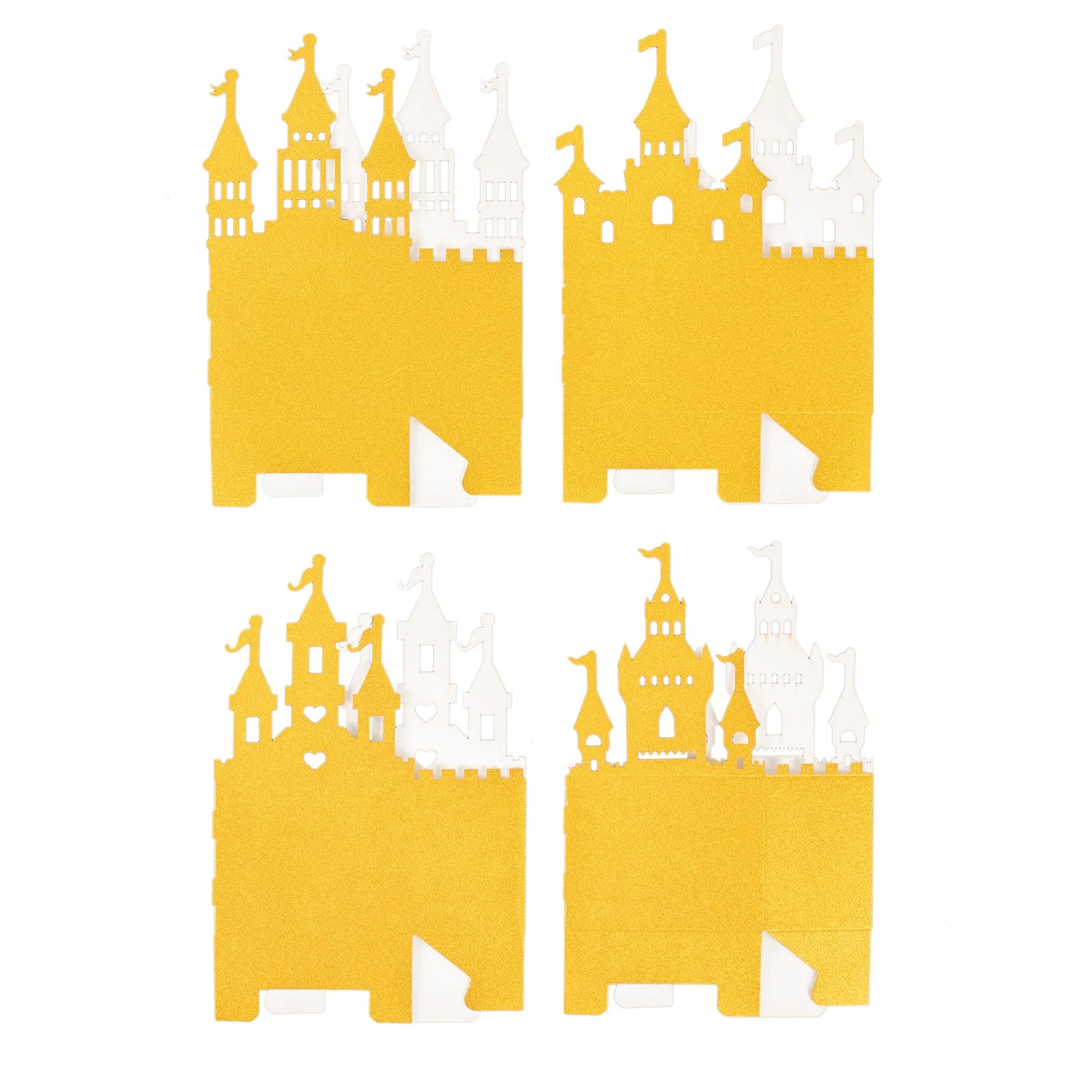 20 Pack Gold Glitter Princess Castle Favor Boxes, Fairy Tale Cardstock Paper Candy Boxes Party Decorations - 3.5"x2"x6.5" - Image 9