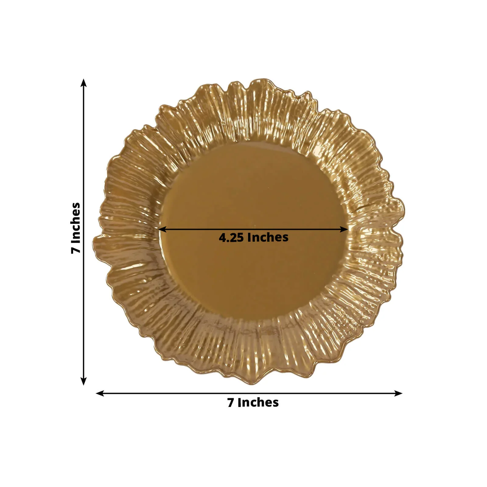 20-Pack Gold Reef Design Plastic Plates – 7" Dessert & Appetizer Party Plates – Elegant Disposable Tableware - Image 2