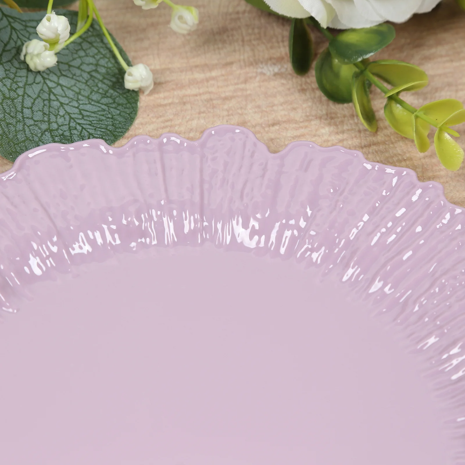 20-Pack Lavender Lilac Reef Design Plastic Plates – 7" Dessert & Appetizer Party Plates – Elegant Disposable Tableware - Image 6