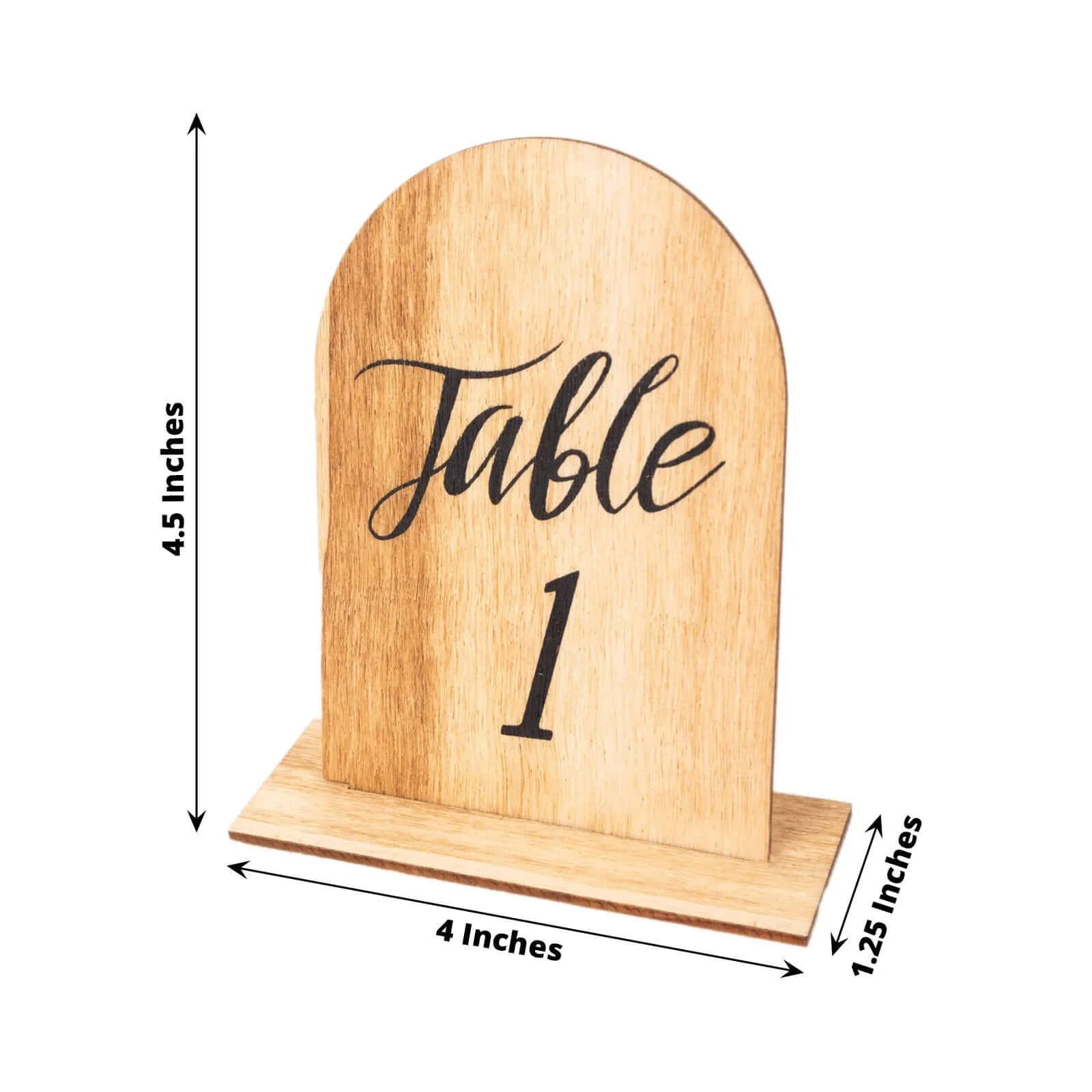 20-Pack Wooden Arch Table Numbers 4.5", 1-20 Natural Rustic Table Number Placecard - Perfect for Wedding and Event Tables - Image 3