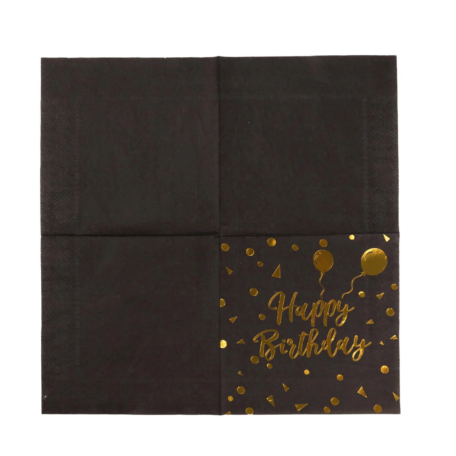 20-Pack Paper Beverage Napkins 2 Ply Black/Gold with Happy Birthday Foil Print 6.5"x6.5" - Soft Disposable Cocktail Party Napkins 18GSM - Image 7