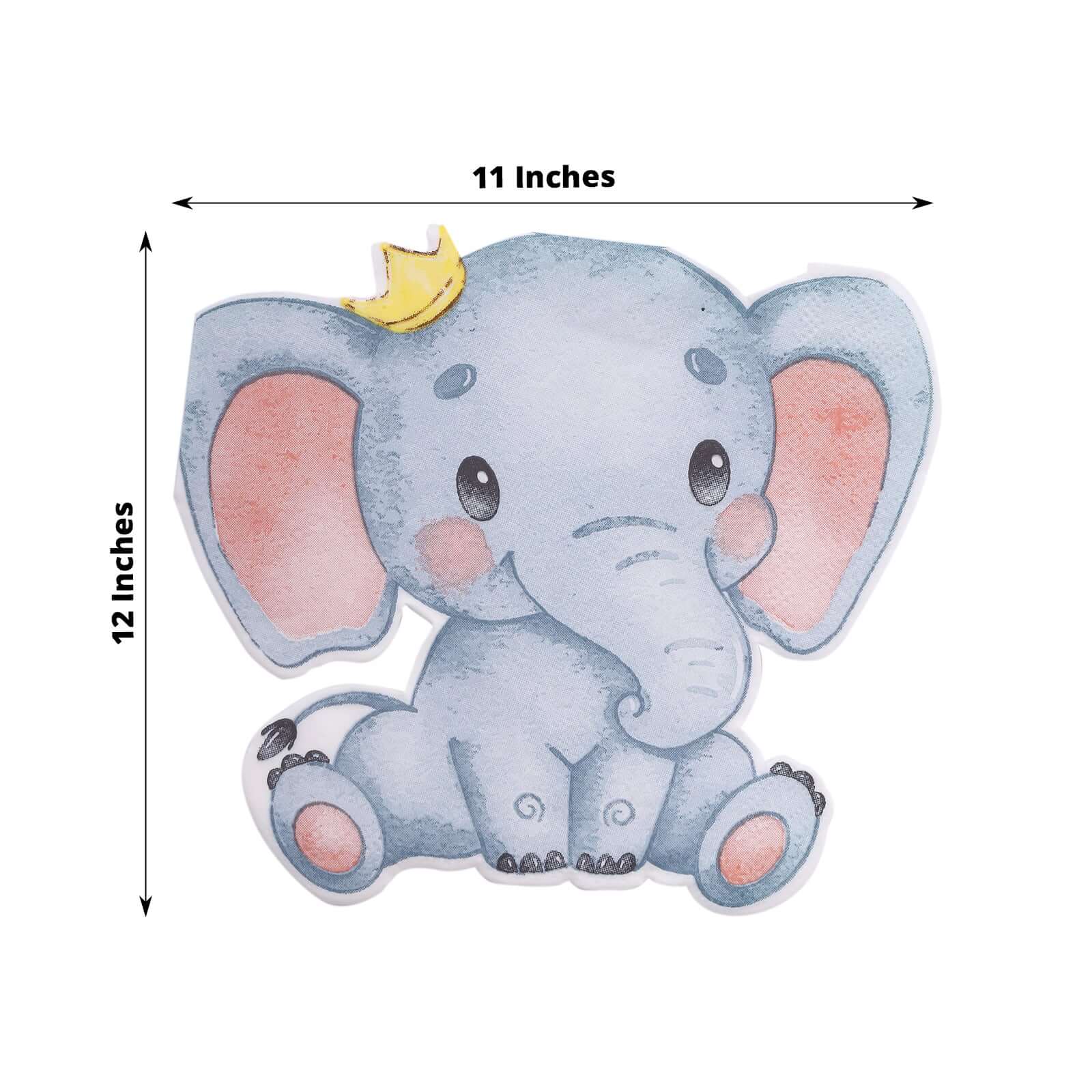 20-Pack Paper Beverage Napkins Elephant Shaped - Disposable Cocktail Napkins for Baby Showers and Parties - Image 3