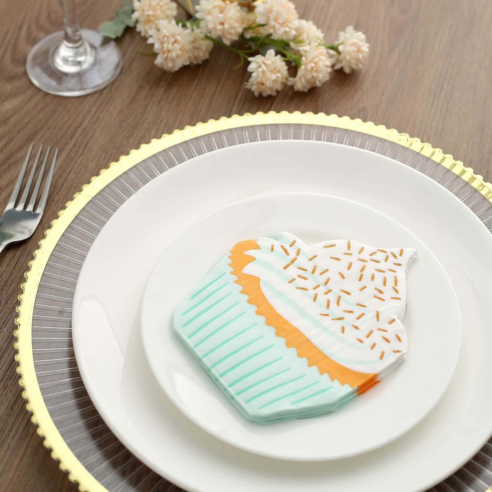 20-Pack Paper Cocktail Napkins 11"x9" Cupcake Design - Disposable Beverage Napkins for Parties - Image 11
