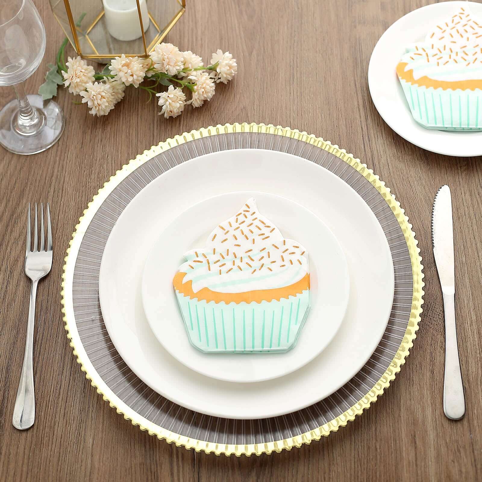 20-Pack Paper Cocktail Napkins 11"x9" Cupcake Design - Disposable Beverage Napkins for Parties - Image 2
