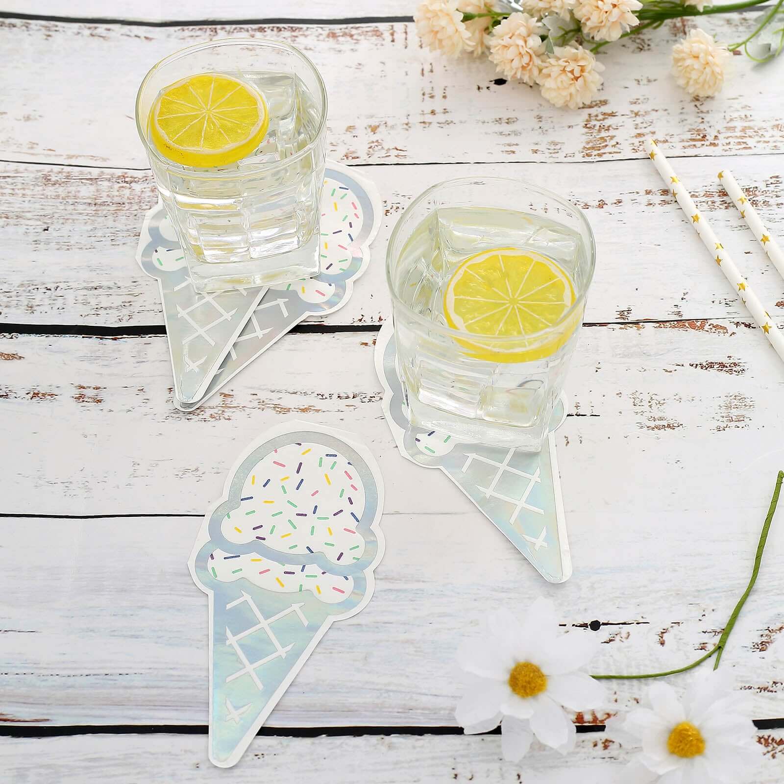 20-Pack Paper Cocktail Napkins 12"x6" Cone Design - Disposable Beverage Napkins for Events - Image 2