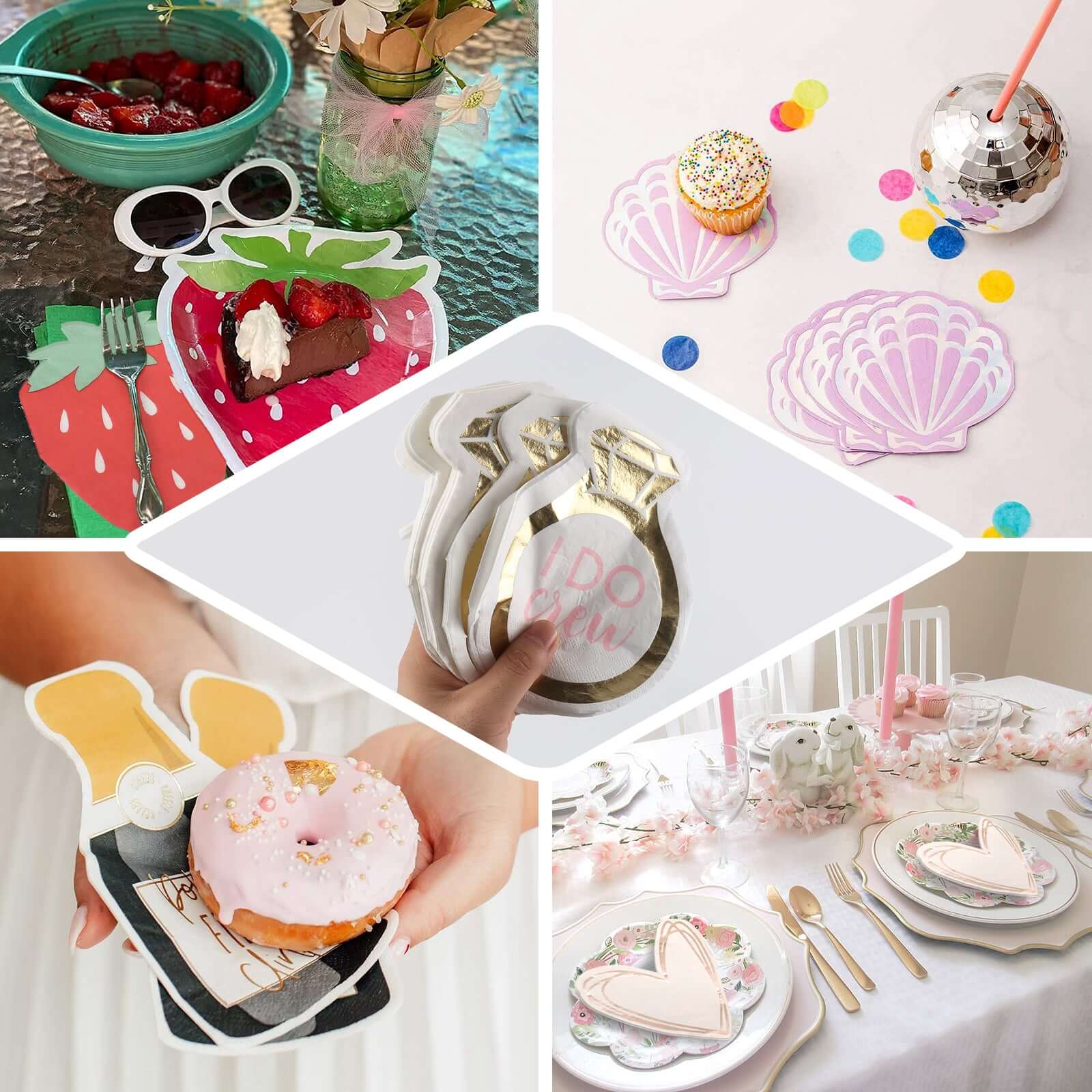 20-Pack Paper Cocktail Napkins 12"x6" Cone Design - Disposable Beverage Napkins for Events - Image 5