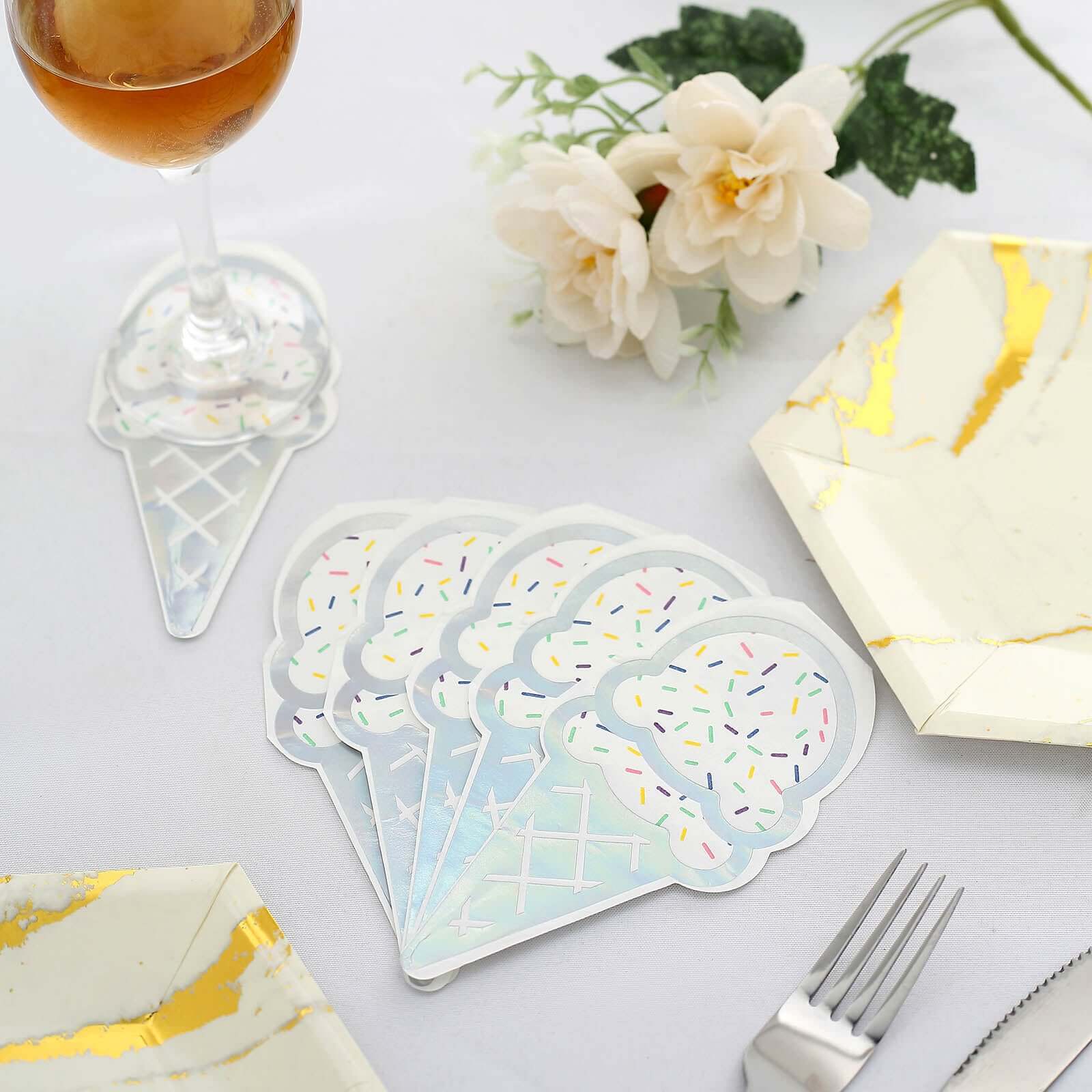 20-Pack Paper Cocktail Napkins 12"x6" Cone Design - Disposable Beverage Napkins for Events - Image 9